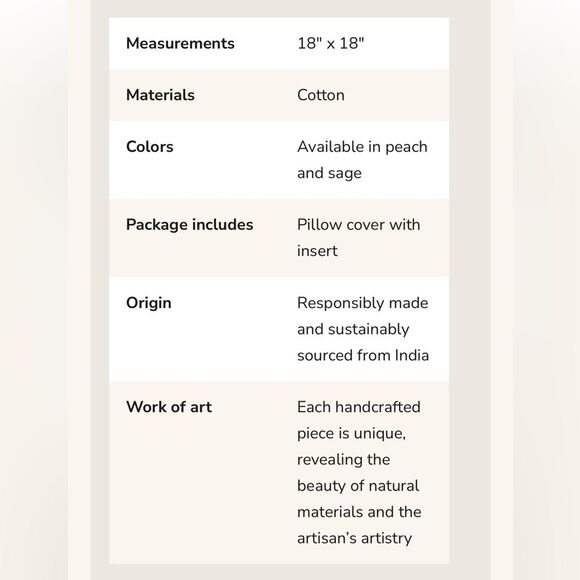 Gauri Kohli ‘’Rouche’ Pillows x 2 Peach Pastel Decorative Pillow Set 18” x 18” - Picture 14 of 14